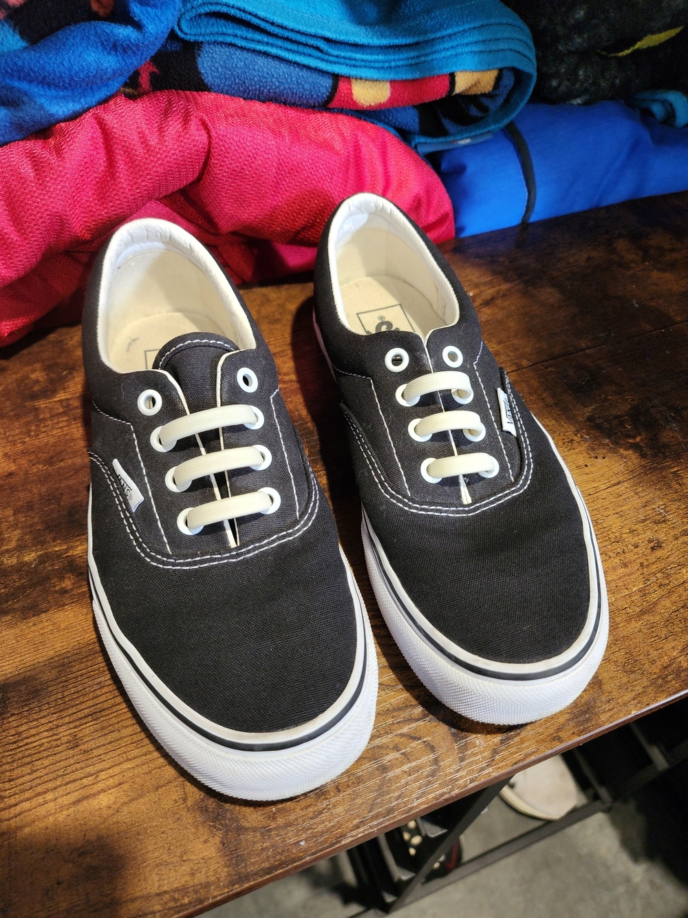 Womans Black Canvas Vans Sneakers